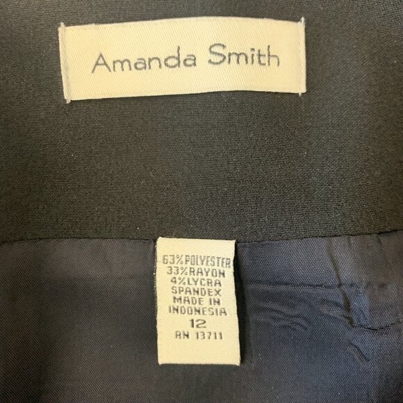 Amanda Smith pencil skirt SZ 12 Black with tiny bow accent at waist - Picture 6 of 6